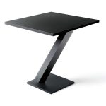 Desalto Element side table by Tokujin Yoshioka, black steel with inclined support