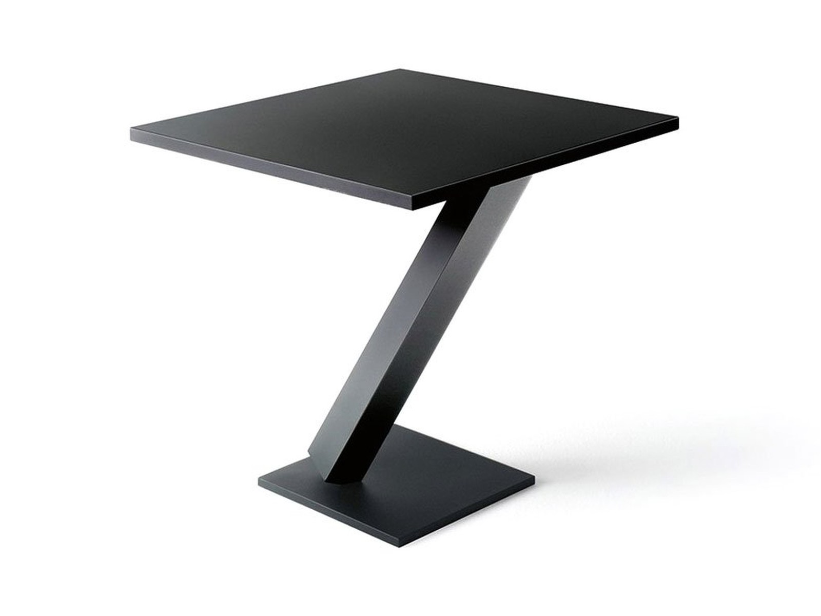 Desalto Element side table by Tokujin Yoshioka, black steel with inclined support