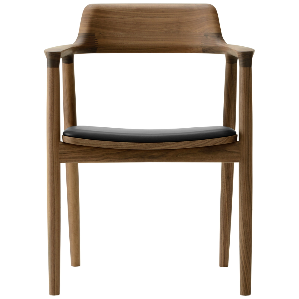 Maruni Hiroshima armchair in walnut with cushioned seat