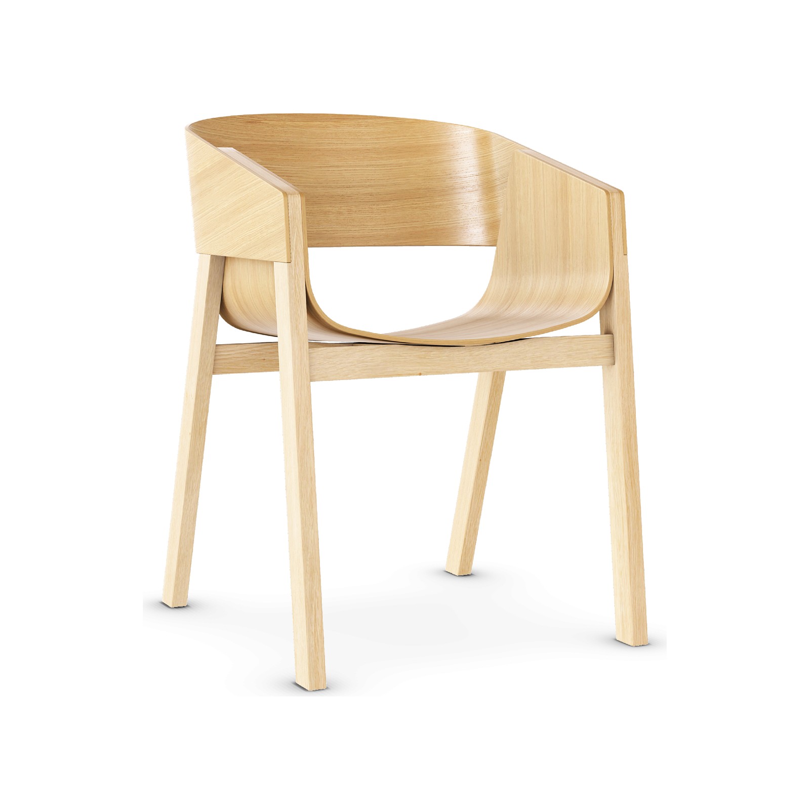 Ton Merano armchair in natural oak