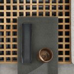 Minotti Quadrado outdoor coffee table with stone tray